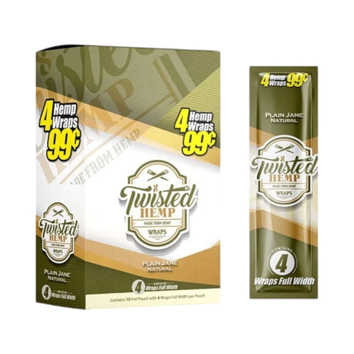 Twisted Hemp Wraps – 15 Pack (4 Wraps Per Pack)