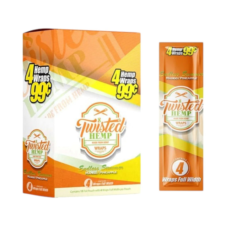 Twisted Hemp Wraps – 15 Pack (4 Wraps Per Pack)