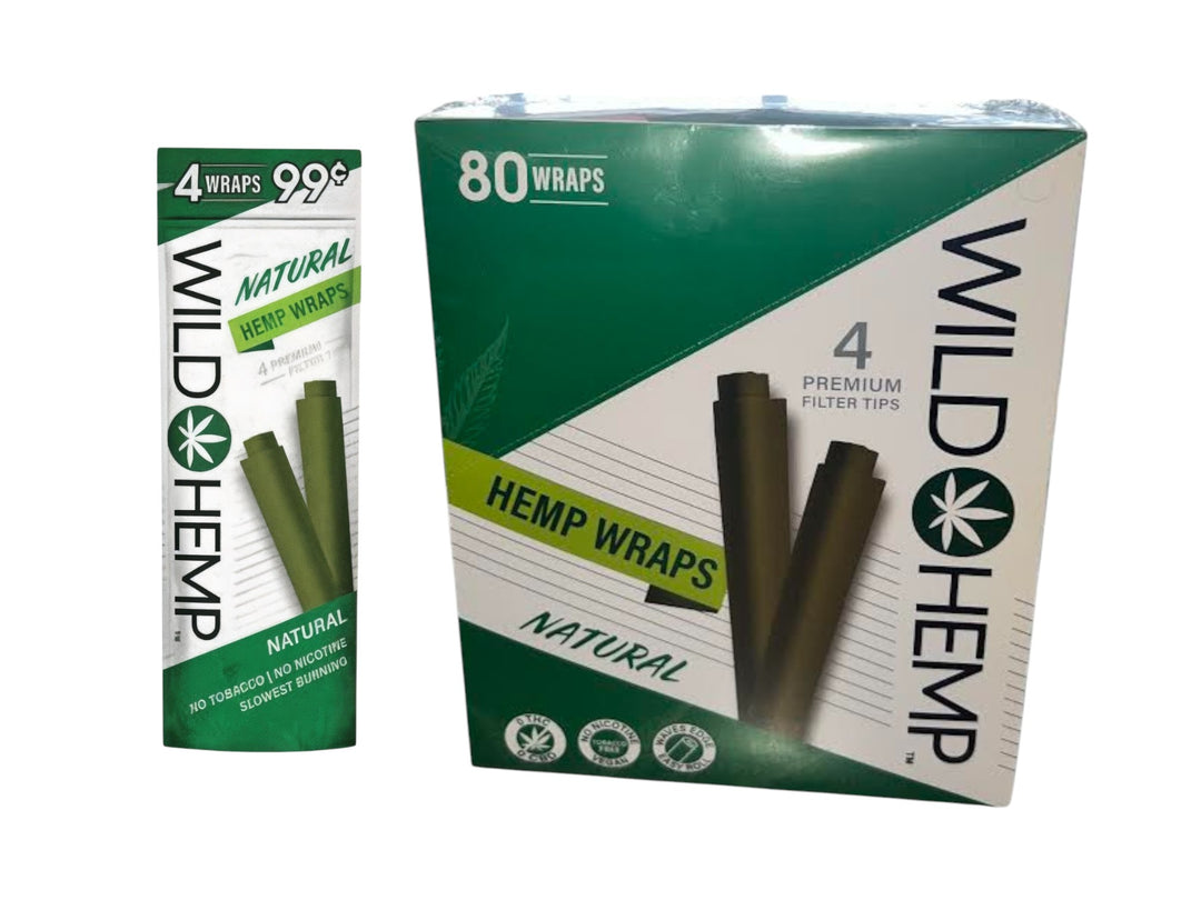 Wild Hemp Wraps – 20 Pack Display (4 Wraps Per Pack)