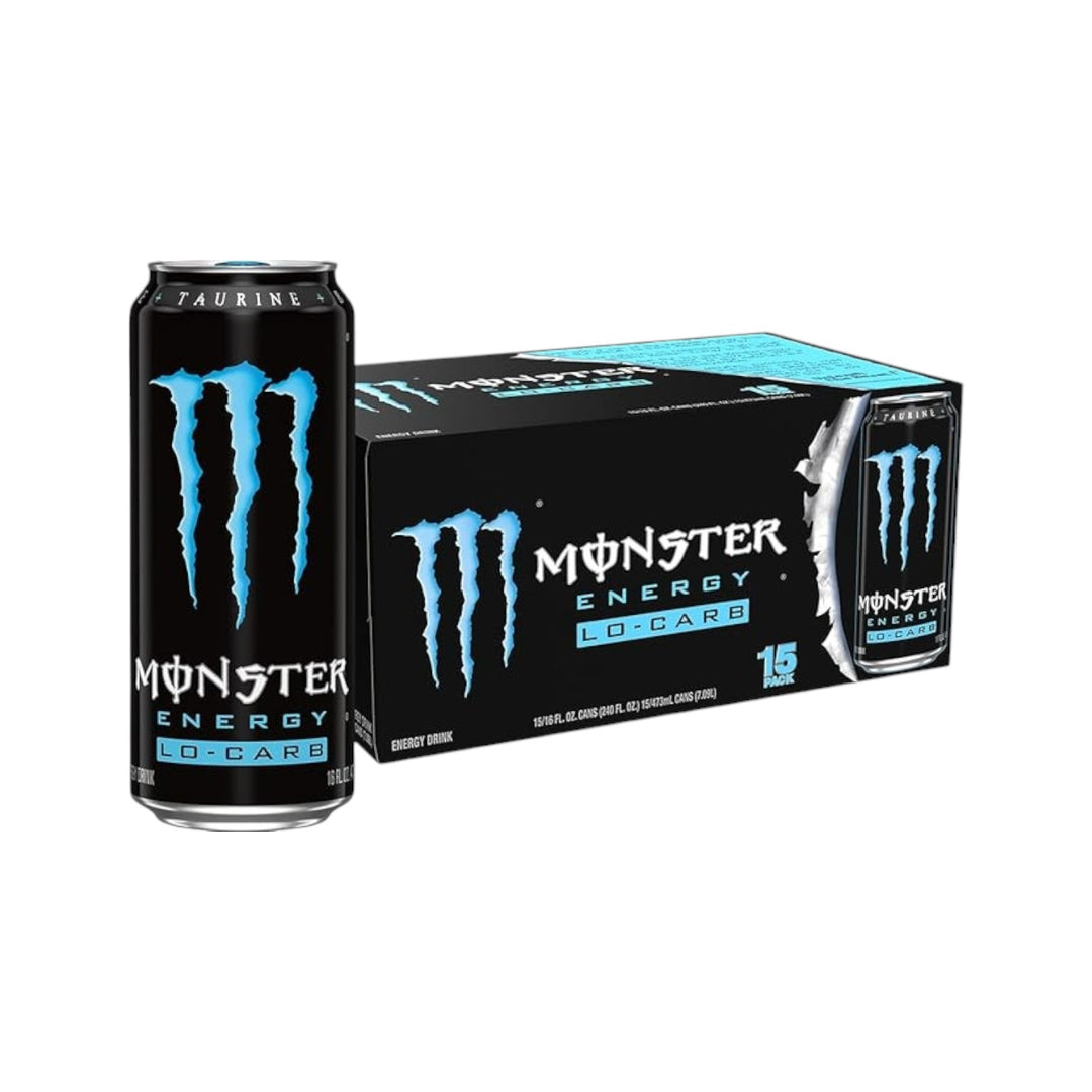 Monster Energy Lo-Carb, Low-Calorie Energy Drink, 16oz (15-Pack)