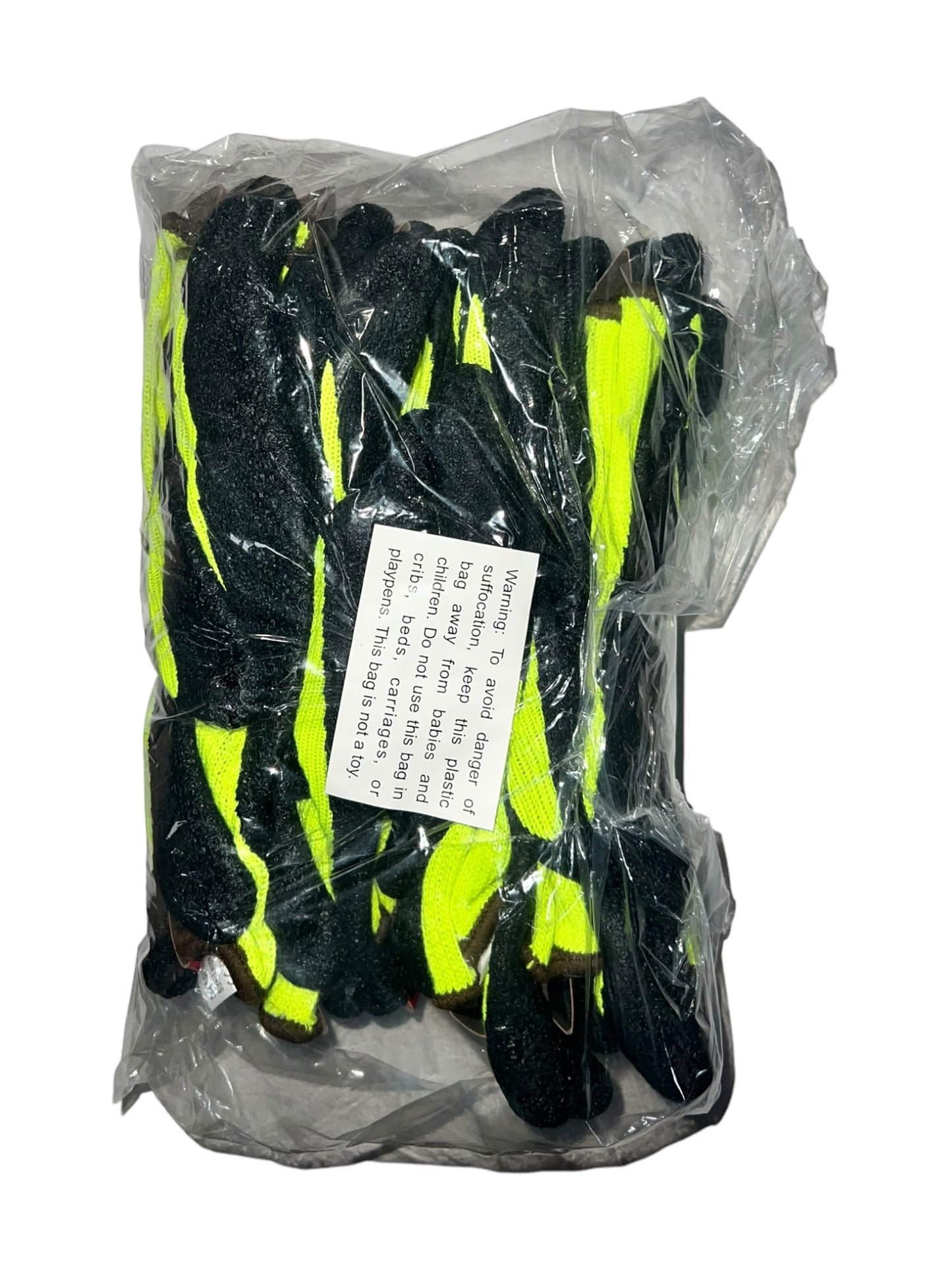 SGW Hiviz Yellow Latex-Coated gloves 12 Pairs