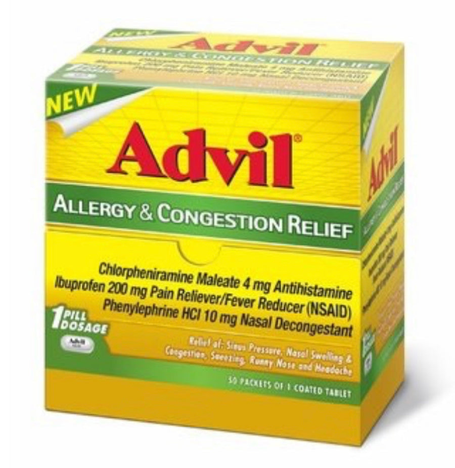 Advil Allergy & Congestion Relief 50 ct Reval Distributor