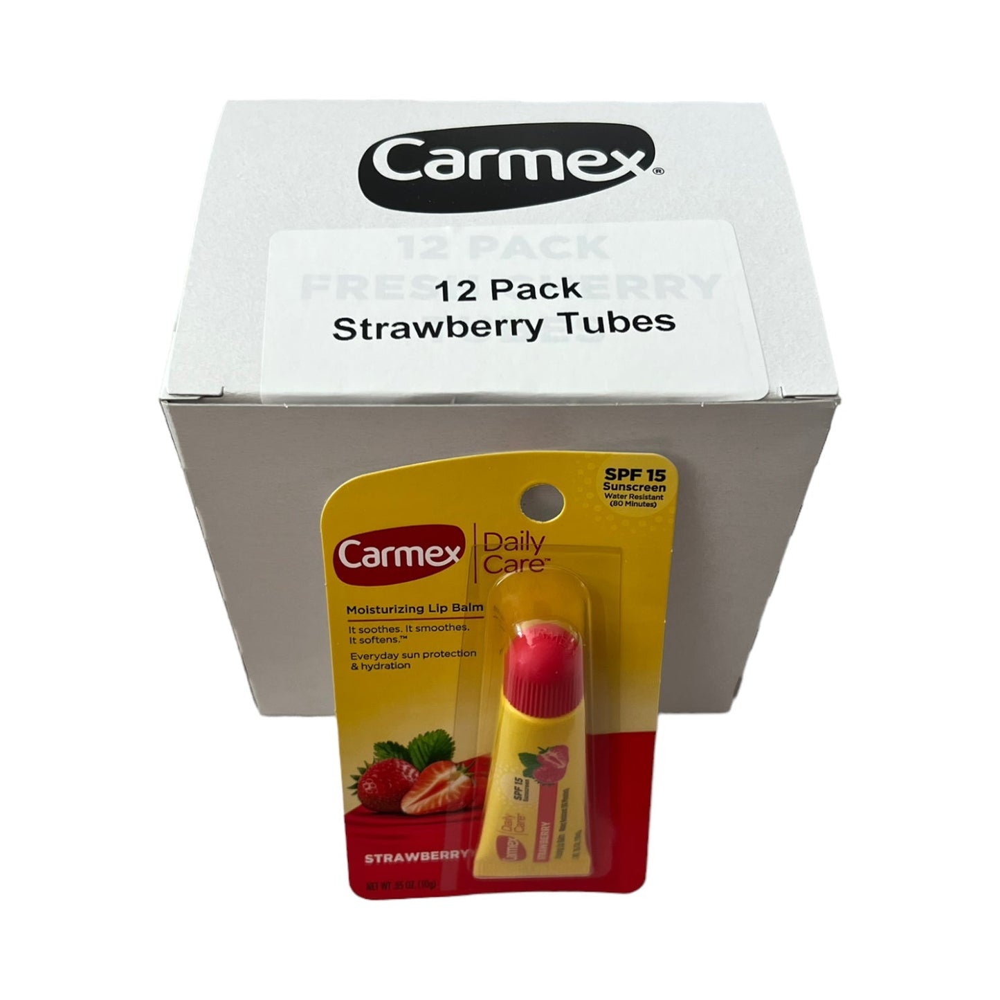 Carmex 12 ct Reval Distributor Strawberry Tube Cards 12ct 0.35OZ