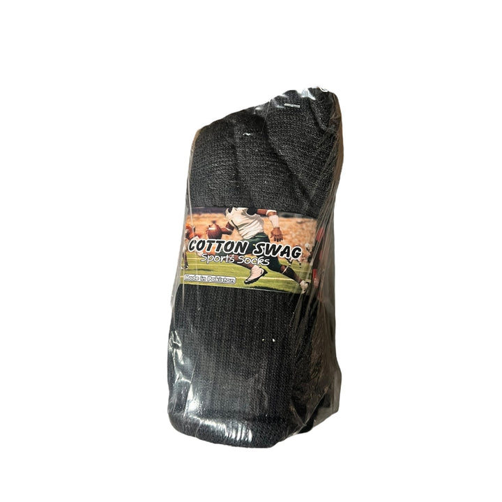 Cotton Swag Sports Size 10-13 Socks 12-Pairs Reval Distributor Black