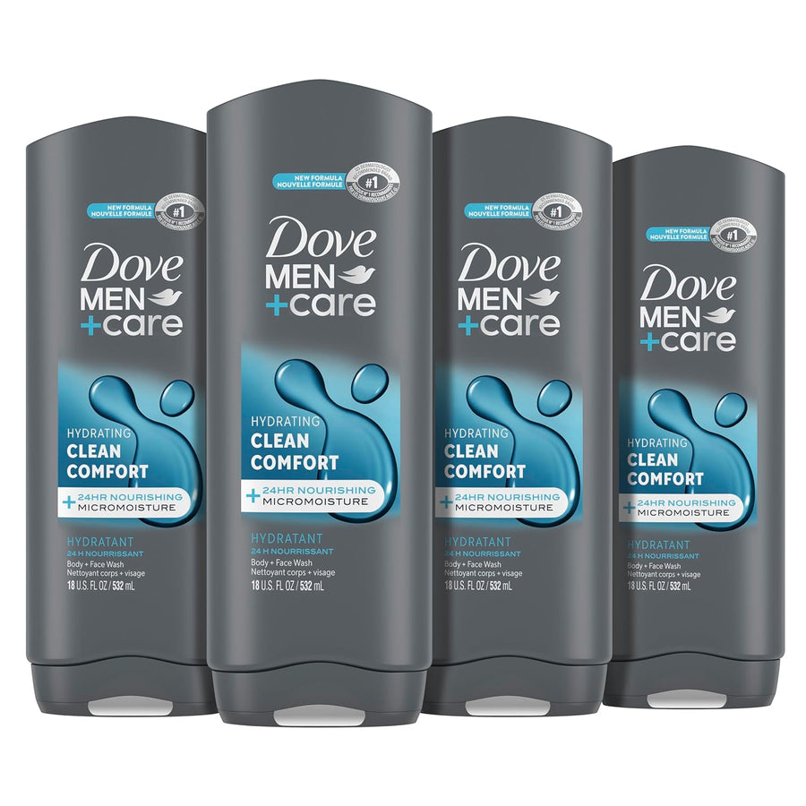 Dove Men+Care Body&Face Wash 18oz Reval Distributor 4-Pack