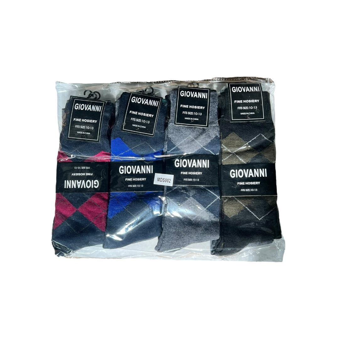 Giovanni Fine Hosiery Size 10-13 Socks | 12ct Reval Distributor MDS002 12-Pairs