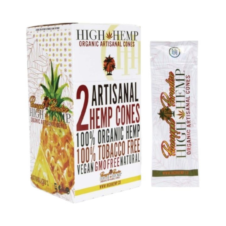 High Hemp Organic Wrap Cones – 15 Packs of 2 Reval Distributor Pineapple Paradise