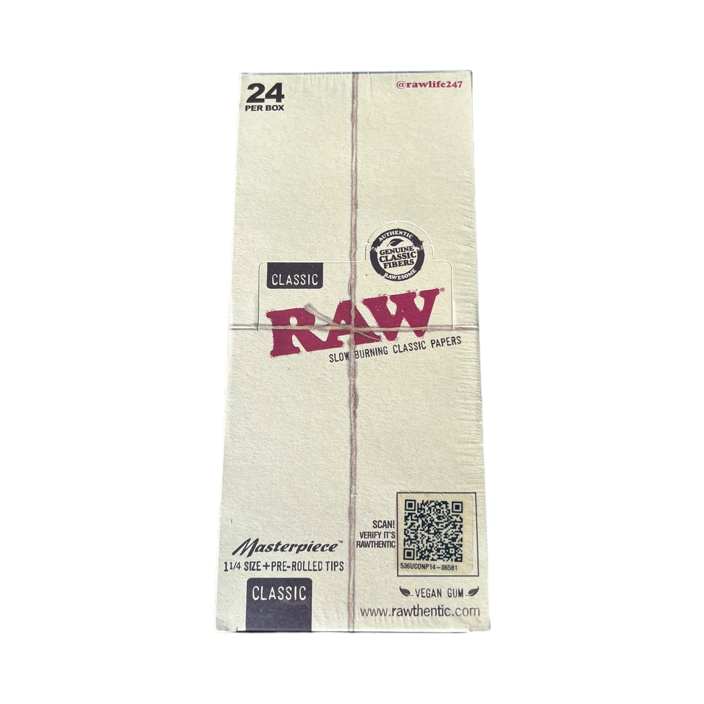 Raw Paper Classic 1 1/4 + Pre-Rolled Tips 24-Pack
