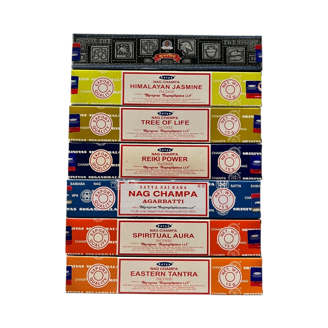 Nag Champa 7-Pack Incense Collection – 15g Packs Reval Distributor