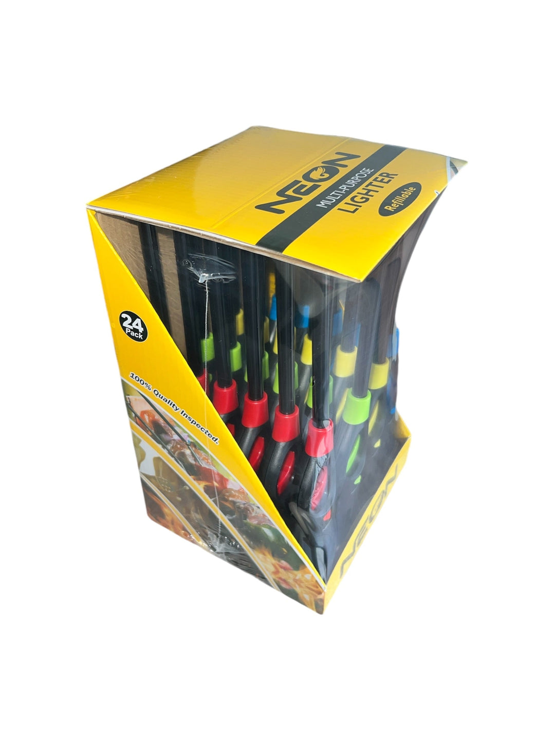 Neon BBQ Lighters Reval Distributor 24-Pack With Display