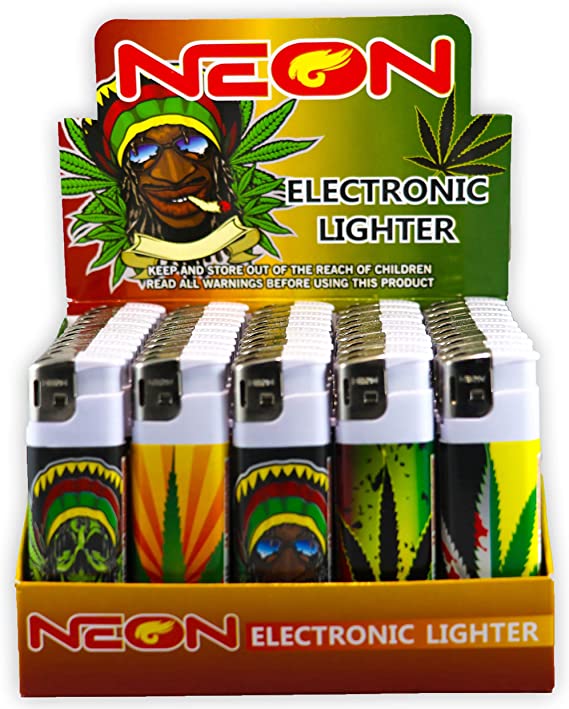 Neon Electronic Lighters 50 ct Reval Distributor