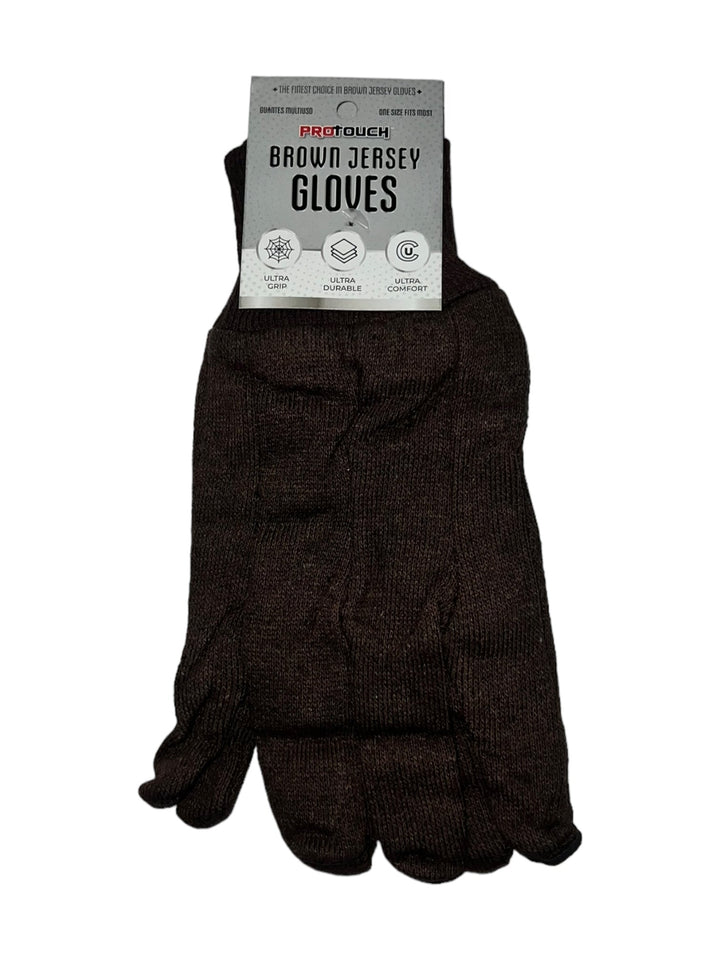 ProTouch Brown Jersey Gloves 12-Pairs Reval Distributor