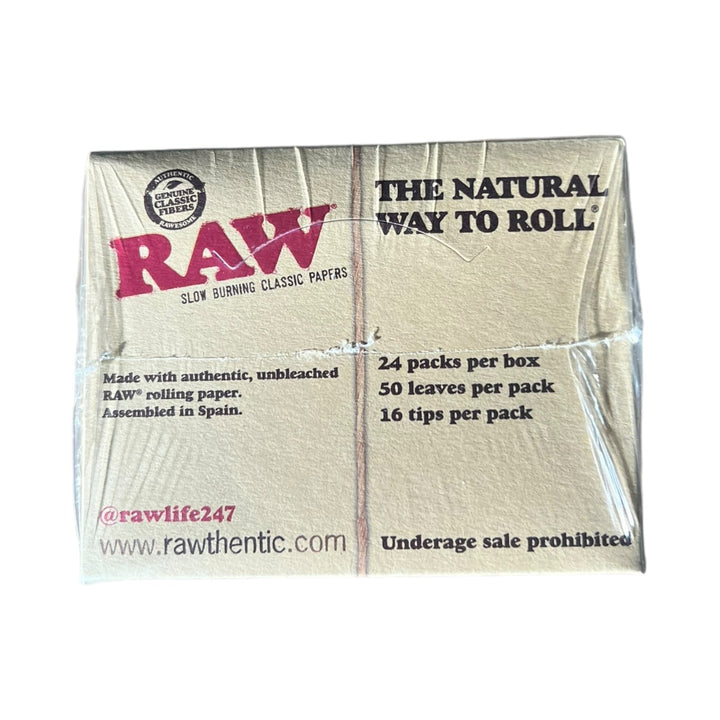 Raw Paper Classic 1 1/4 + Pre-Rolled Tips 24-Pack Reval Distributor