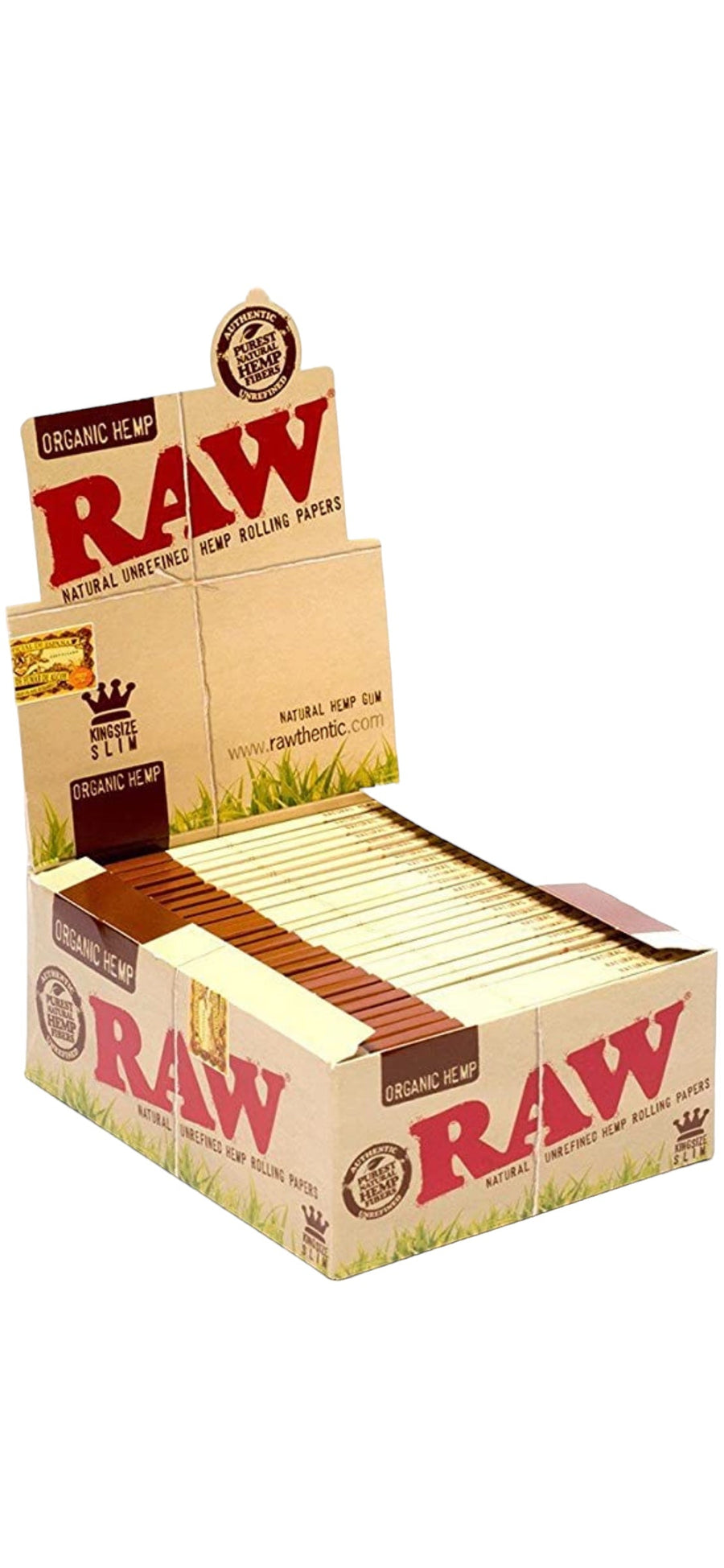 Raw Paper King Slim Organic 50ct Display Reval Distributor