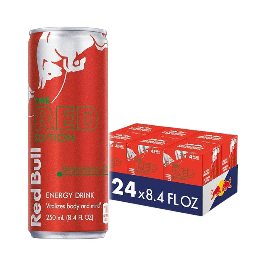 Red Bull Watermelon 8.4oz 6 Packs of 4 Cans (Pack of 24) Reval Distributor