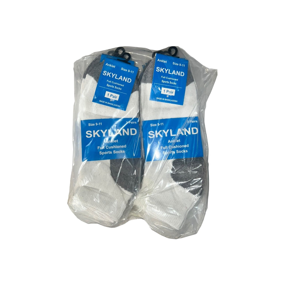 Skyland Anklet Socks 12-Pairs Reval Distributor H&T Grey 9-11