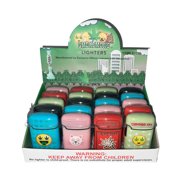 Smokemojis Lighters Reval Distributor Green 20-Pack With Display