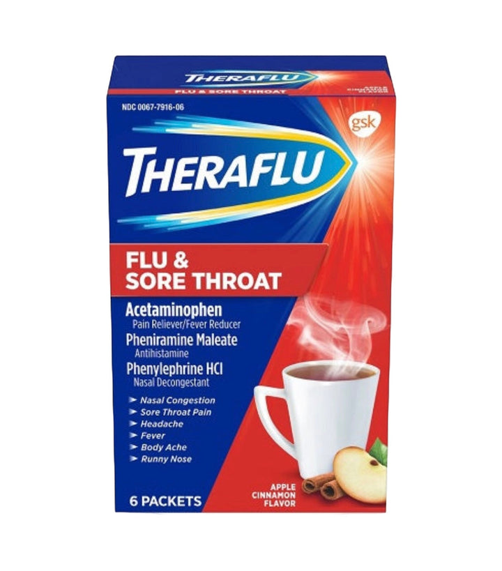 Theraflu 6 ct Reval Distributor Flu & Sore Throat