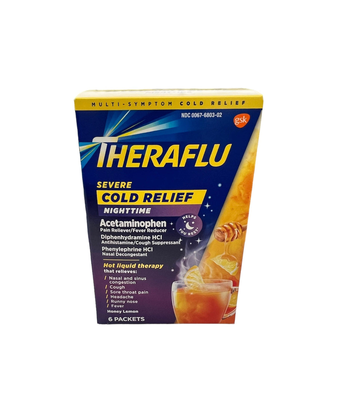 Theraflu 6 ct Reval Distributor Nighttime Severe Cold Relief