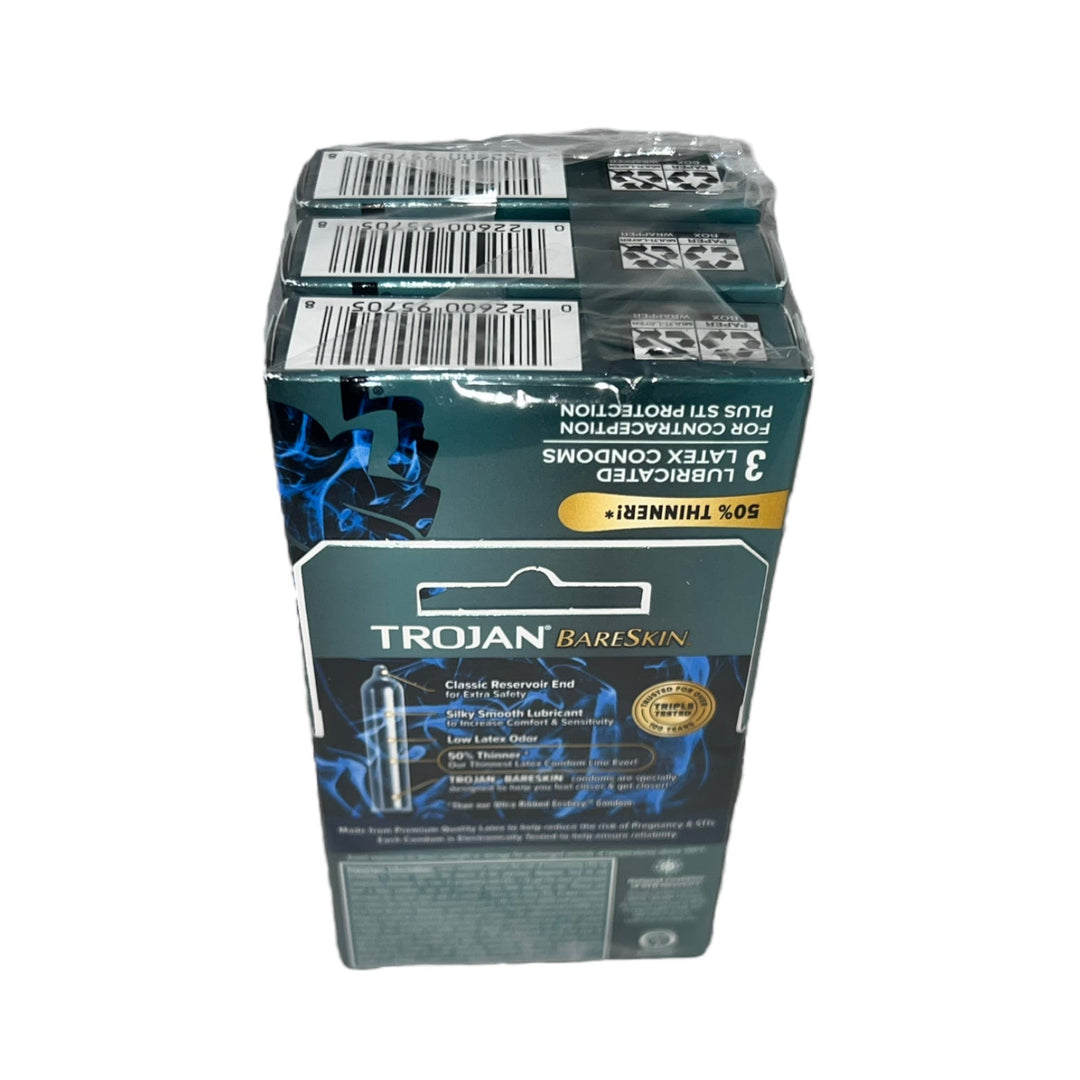 Trojan Bareskin Condoms 6 Packs of 3 Reval Distributor Grey