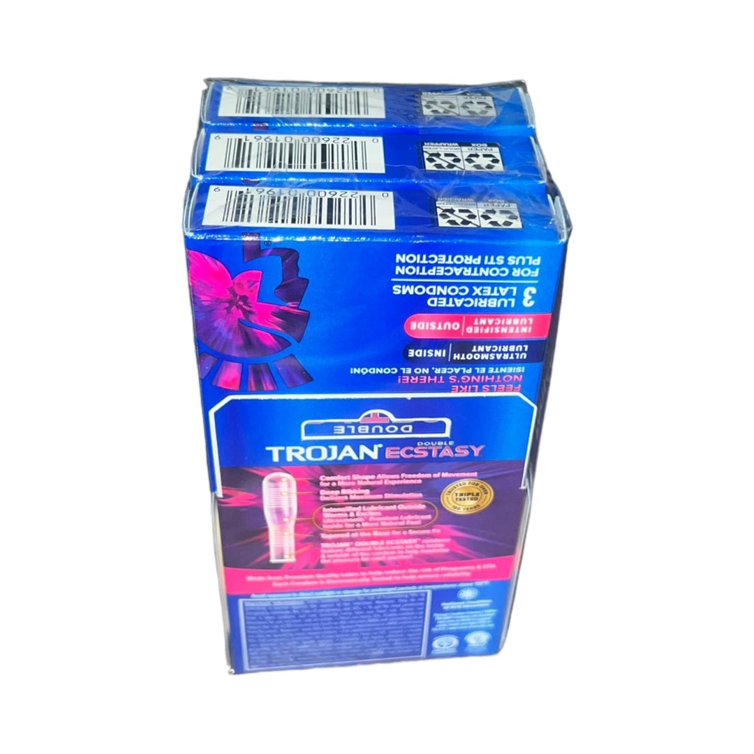 Trojan Double Ecstasy Condoms 6 Packs of 3 Reval Distributor