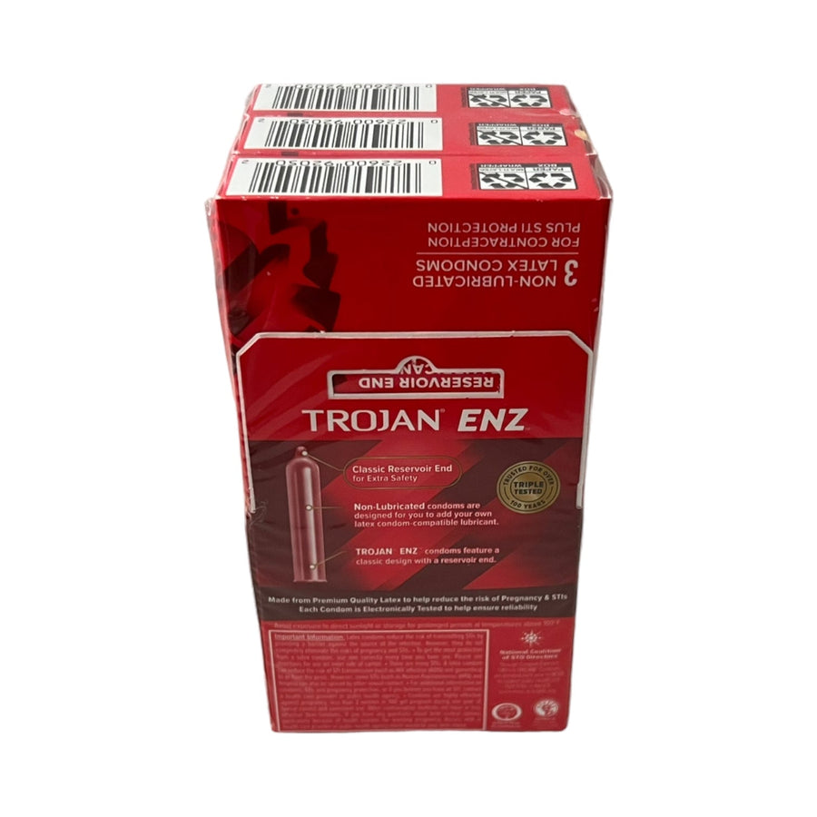 Trojan Enz Condoms 6 Packs of 3 Reval Distributor Red Non-Lubricated