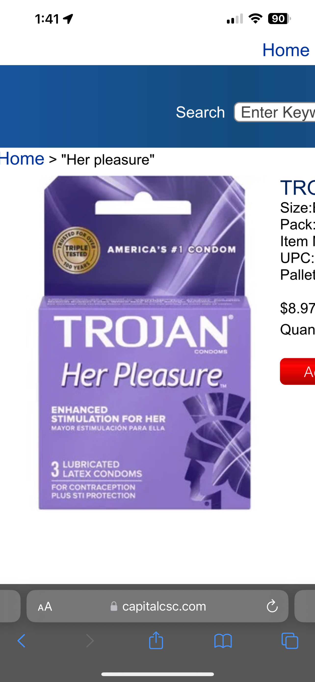 Trojan Her Pleasure Condoms 6 Packs of 3 Reval Distributor