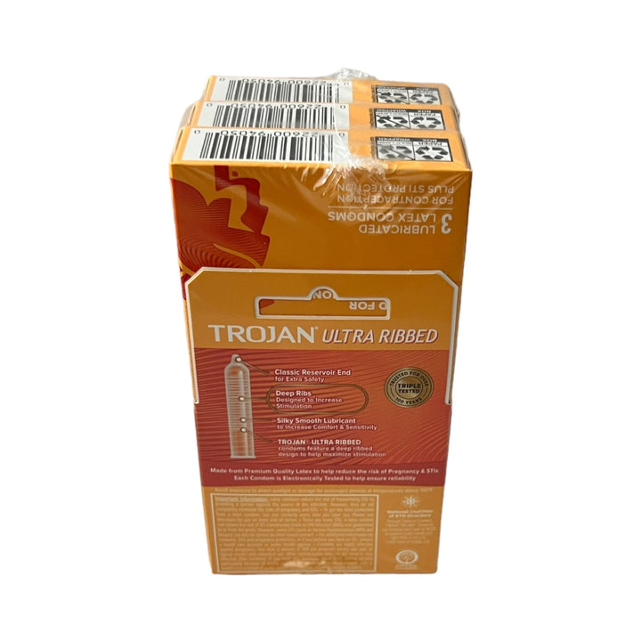 Trojan Ultra Ribbed Condoms 6 Packs of 3 Reval Distributor