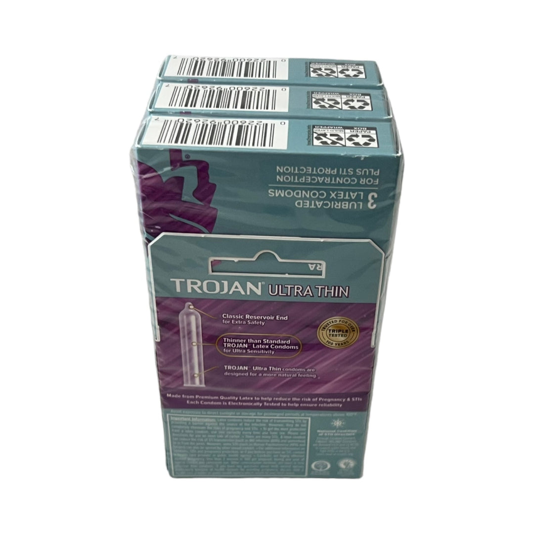 Trojan Ultra Thin Condoms 6 Packs of 3 Reval Distributor