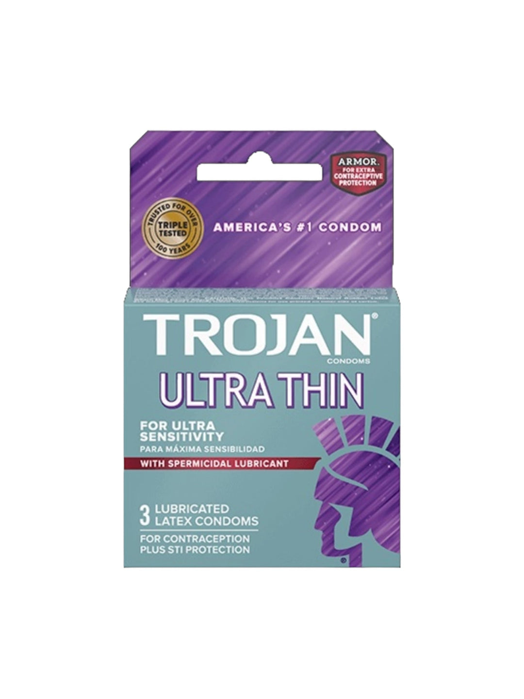 Trojan Ultra Thin Condoms With Spermicidal Lubricant 6 Packs of 3 Reval Distributor