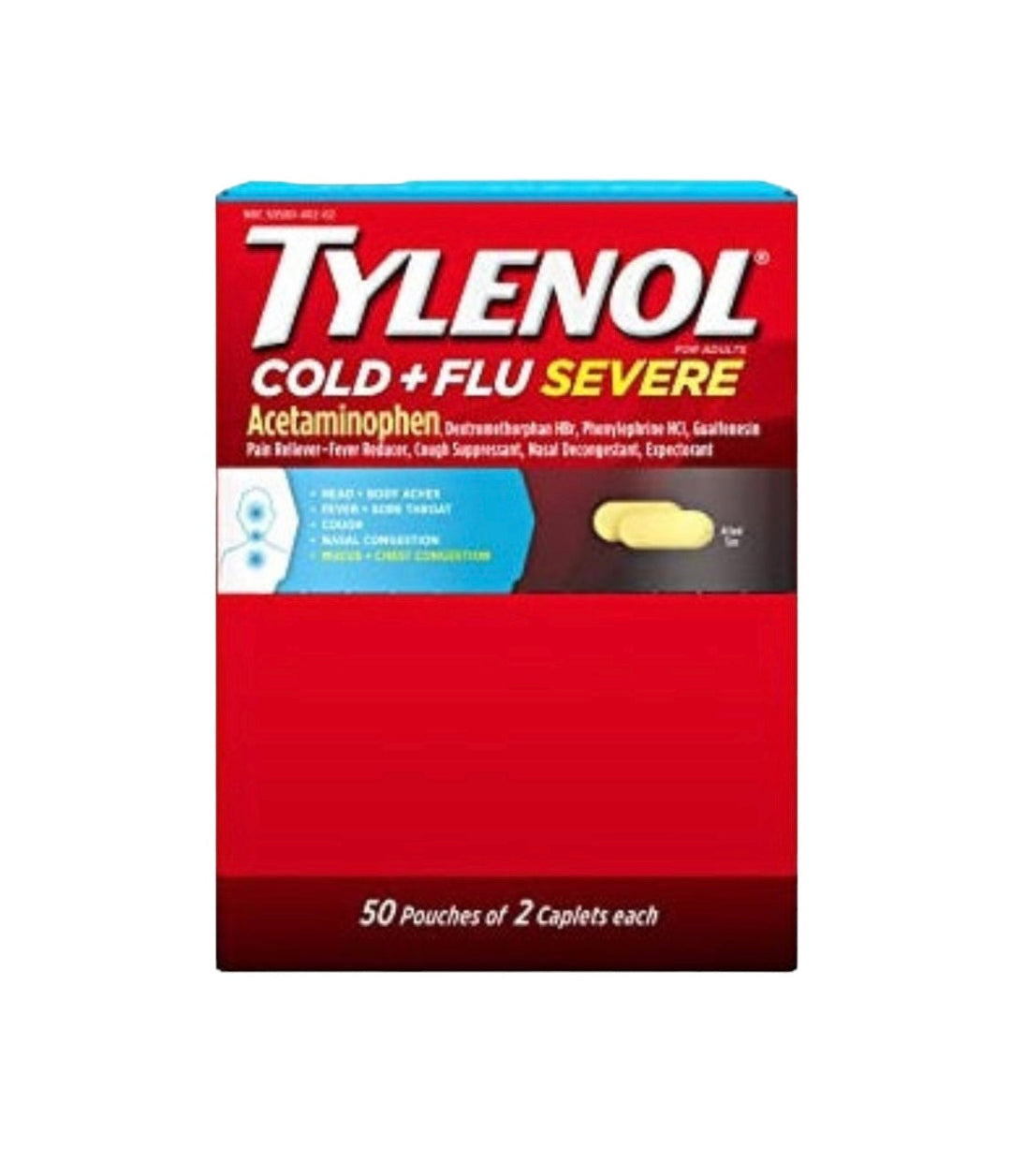 Tylenol Cold + Flu Severe Reval Distributor 50 Pouches of 2