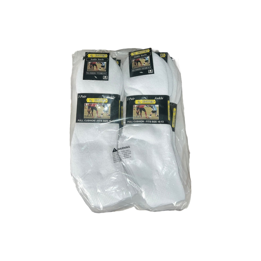 United Anklet Socks 12-Pairs Reval Distributor White 10-13