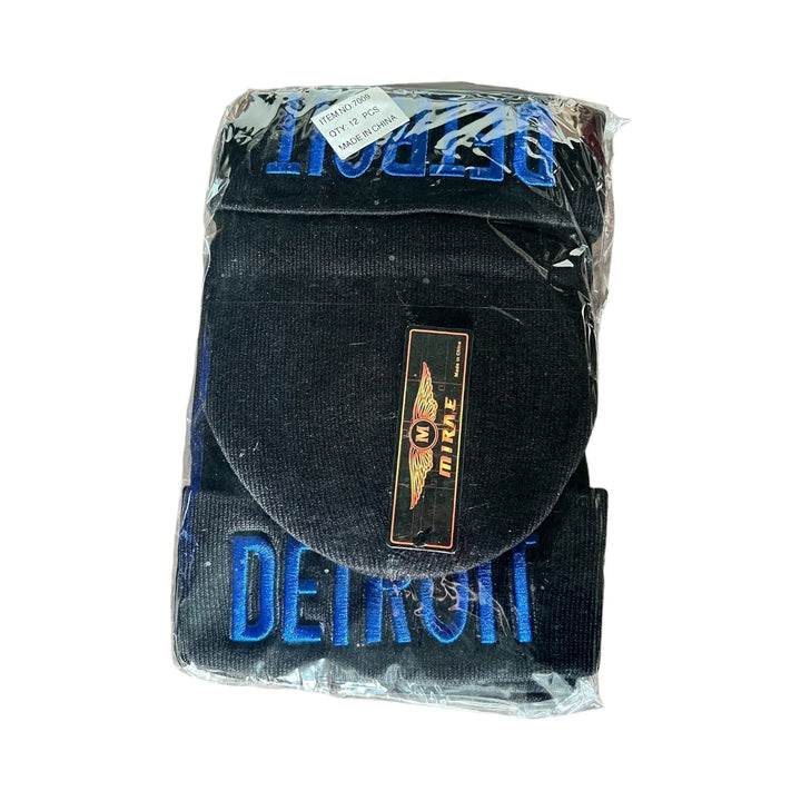 Winter Hat Detroit Reval Distributor Black Beanie - Blue Logo 12-Pack