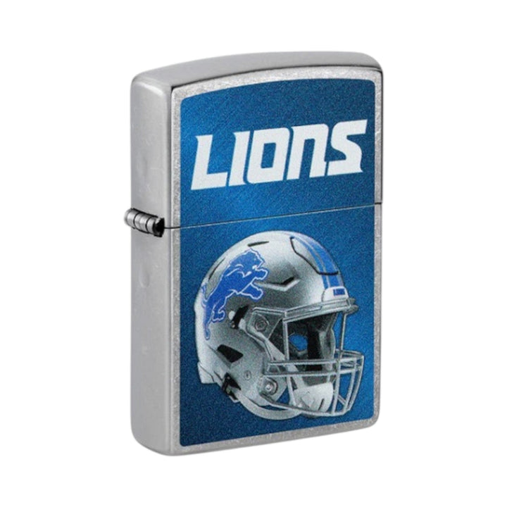 Zippo Lighter Reval Distributor Detroit Lions Helmet Chrome