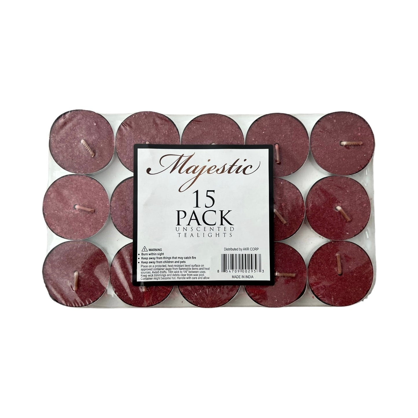 Majestic Unscented TeaLights 15-Pack Dozen 180 TOTAL